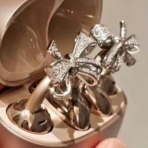 Bijoux clip pour écouteurs – Boucles d’oreilles Bluetooth luxueuses en cristal